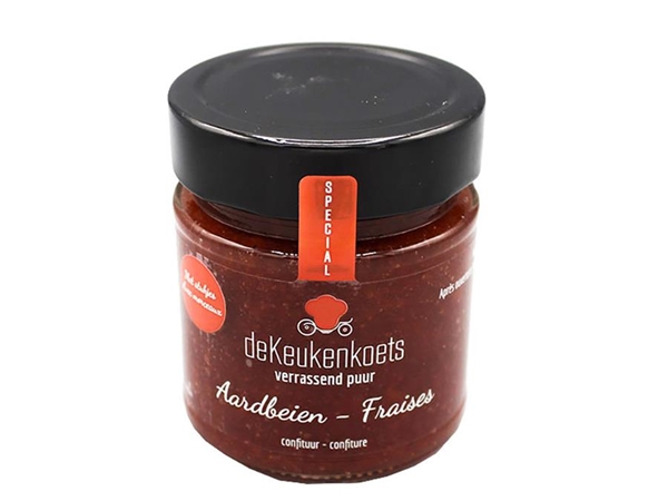 jam "Keukenkoets"aardbei suikervrij
