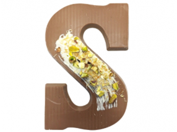 chocolade met pistache vulling